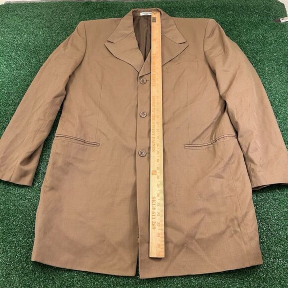 Vabene Blazer Jacket Mens‎ 44R Brown Wool Long Coat Work Formal Outdoor - Picture 10 of 11
